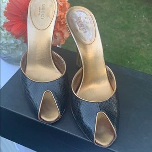 Golden Gucci Sandals
